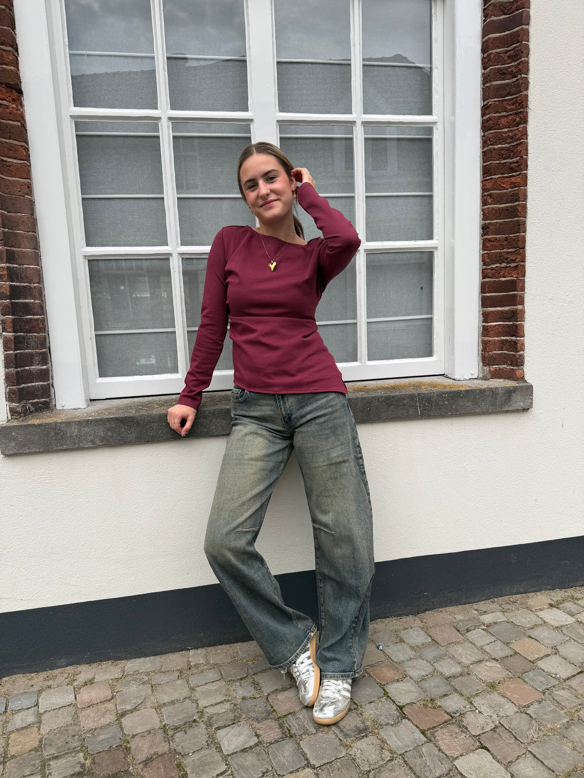 Jeans Elles Balloon Washed Blue voor dames