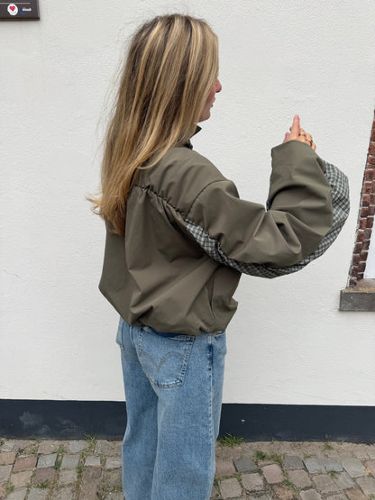Jacket Wies Check Army Green voor dames