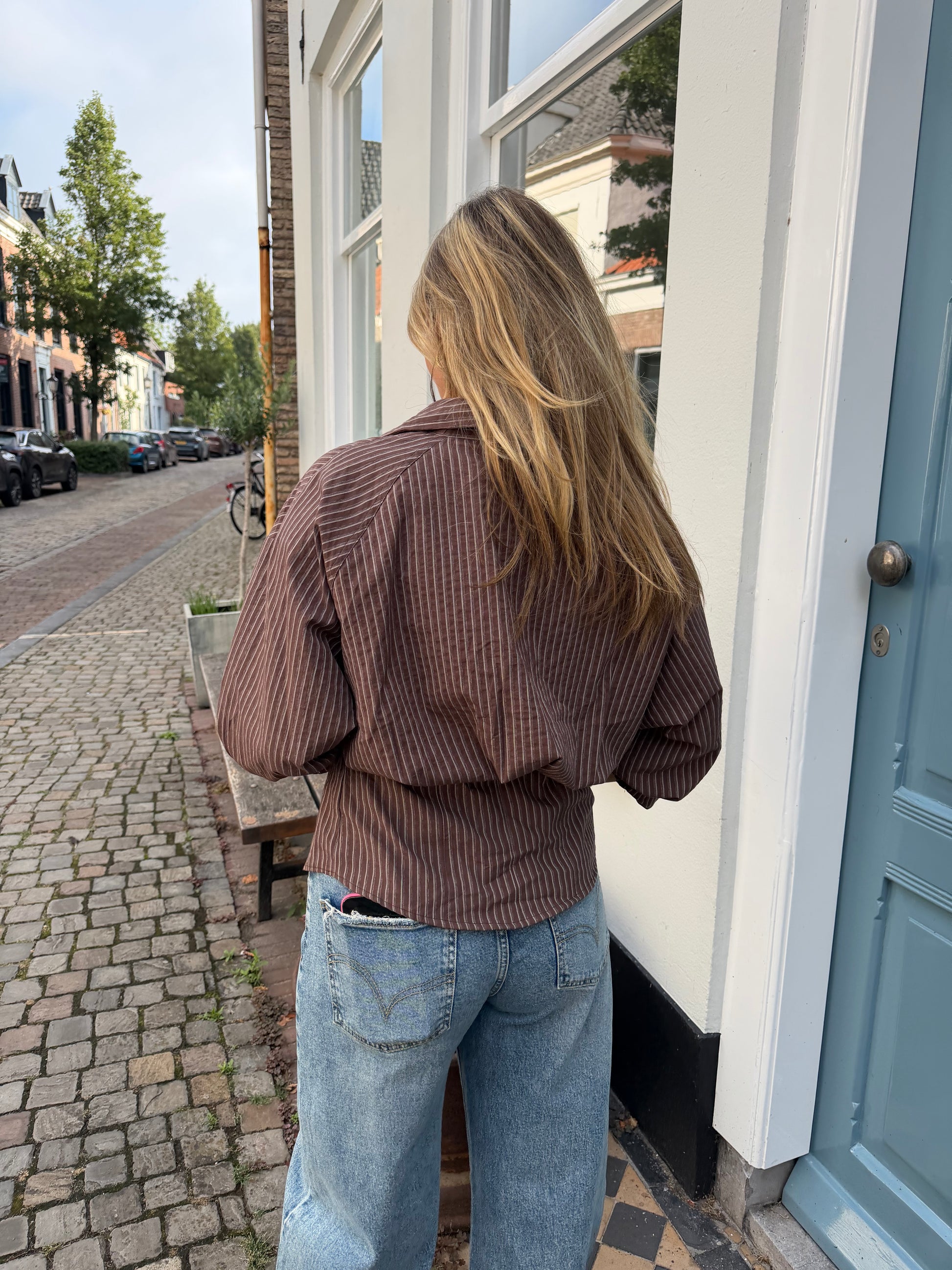 Blouse Lima Stripe Brown voor dames