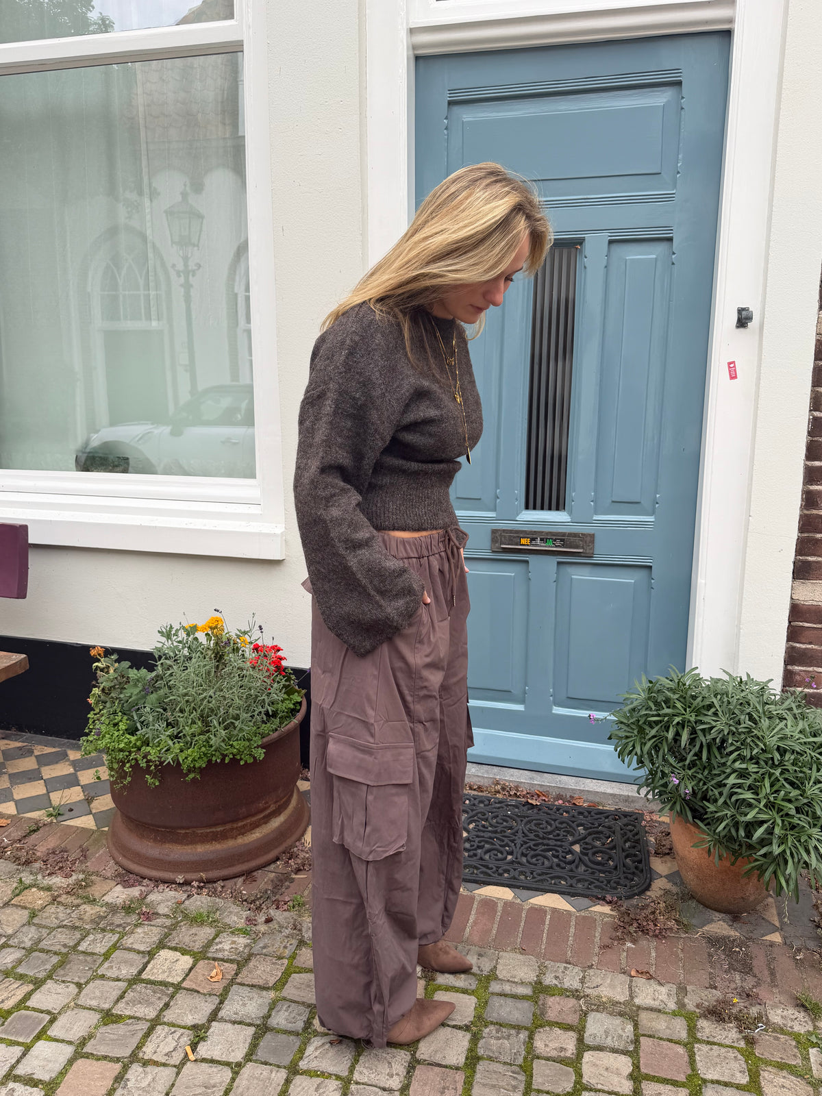 Pants Mia Cargo Brown voor dames