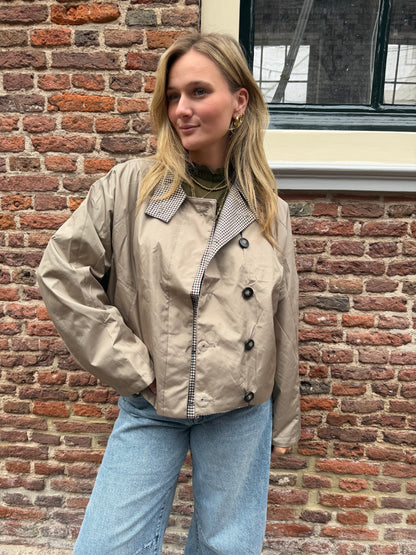 Jacket Floor Check Beige voor dames