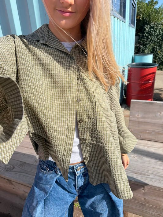 Blouse Sharon Check Green voor dames