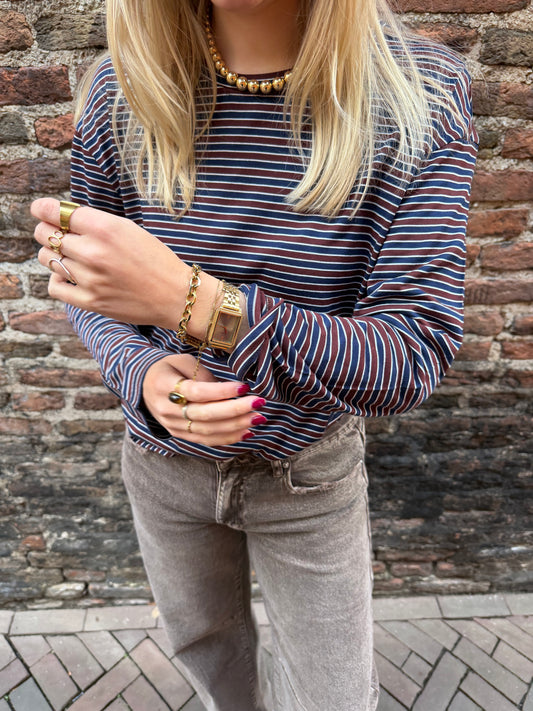 Longsleeve Mees Stripe Blue voor dames