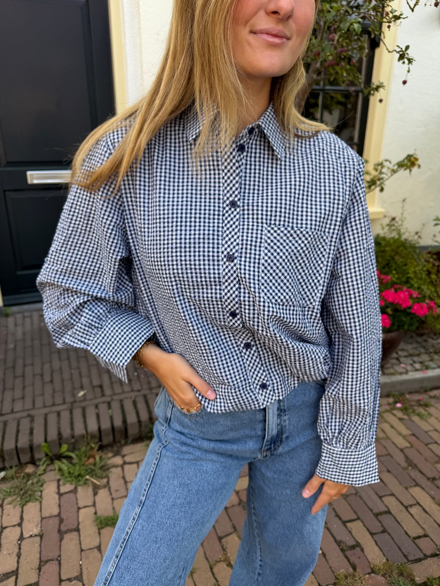 Blouse Dana Check Blue voor dames