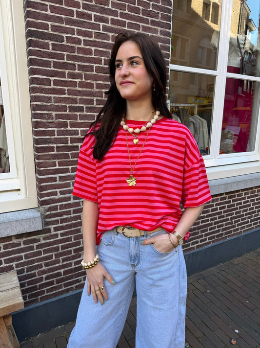 T-shirt Fien Red voor dames