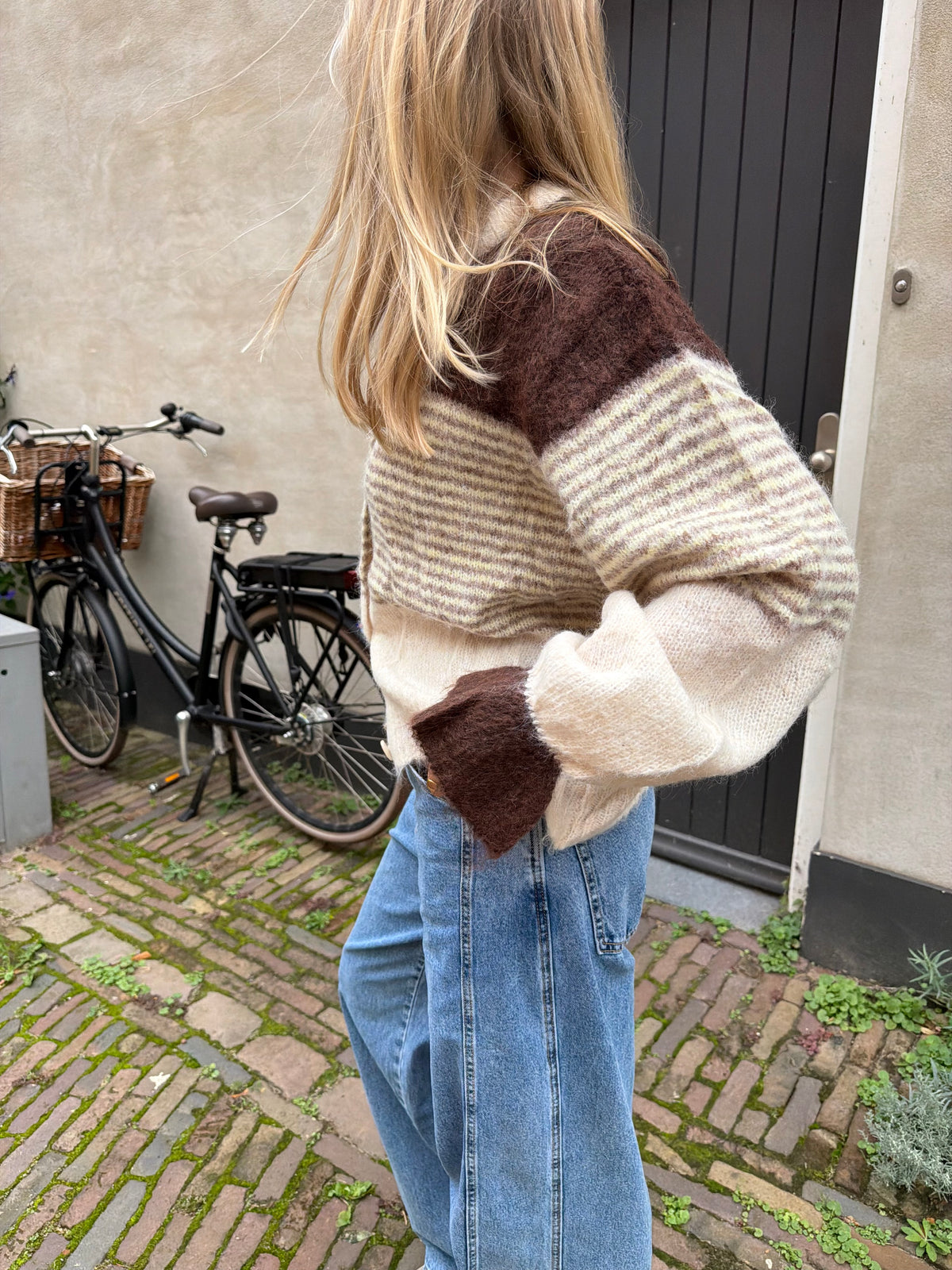 Cardigan Lissa Stripe Brown voor dames