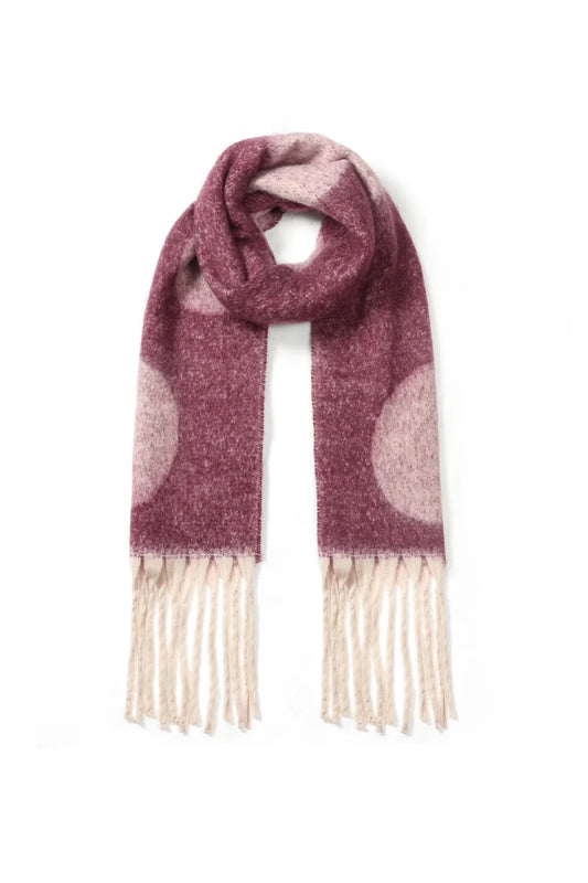 Scarf Dots Knit Bordeaux voor dames