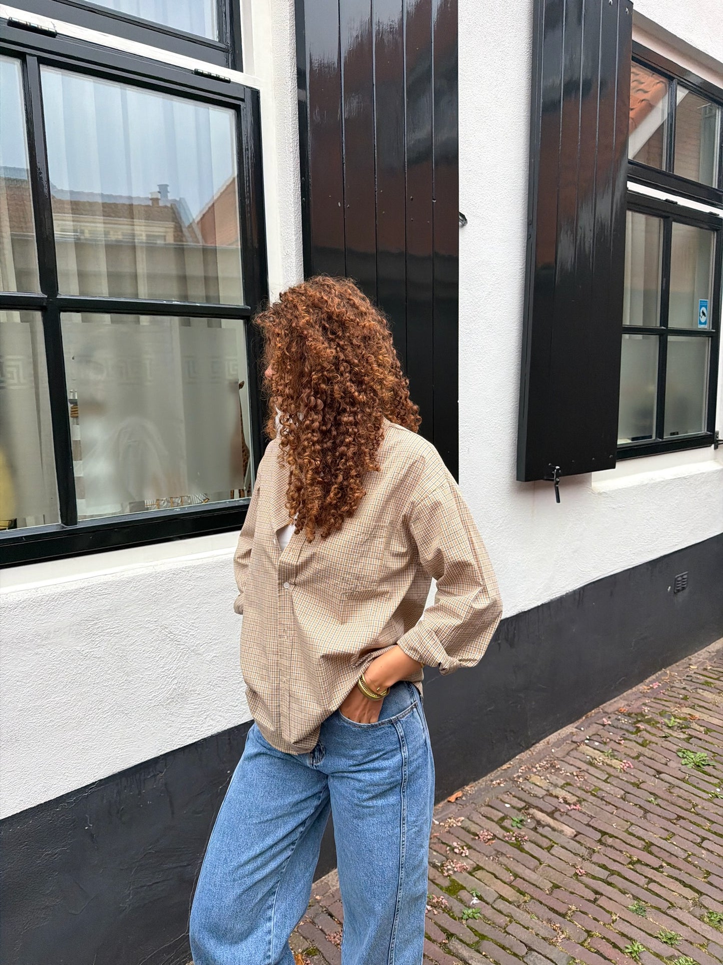 Blouse Joelle Check Beige voor dames