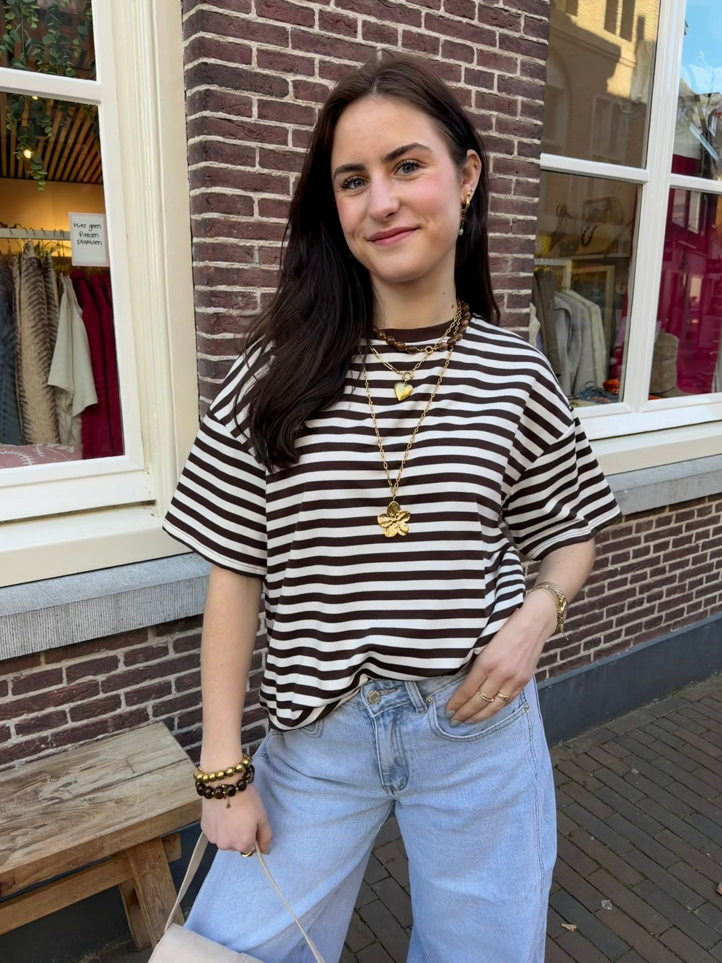 T-shirt Fien Brown voor dames