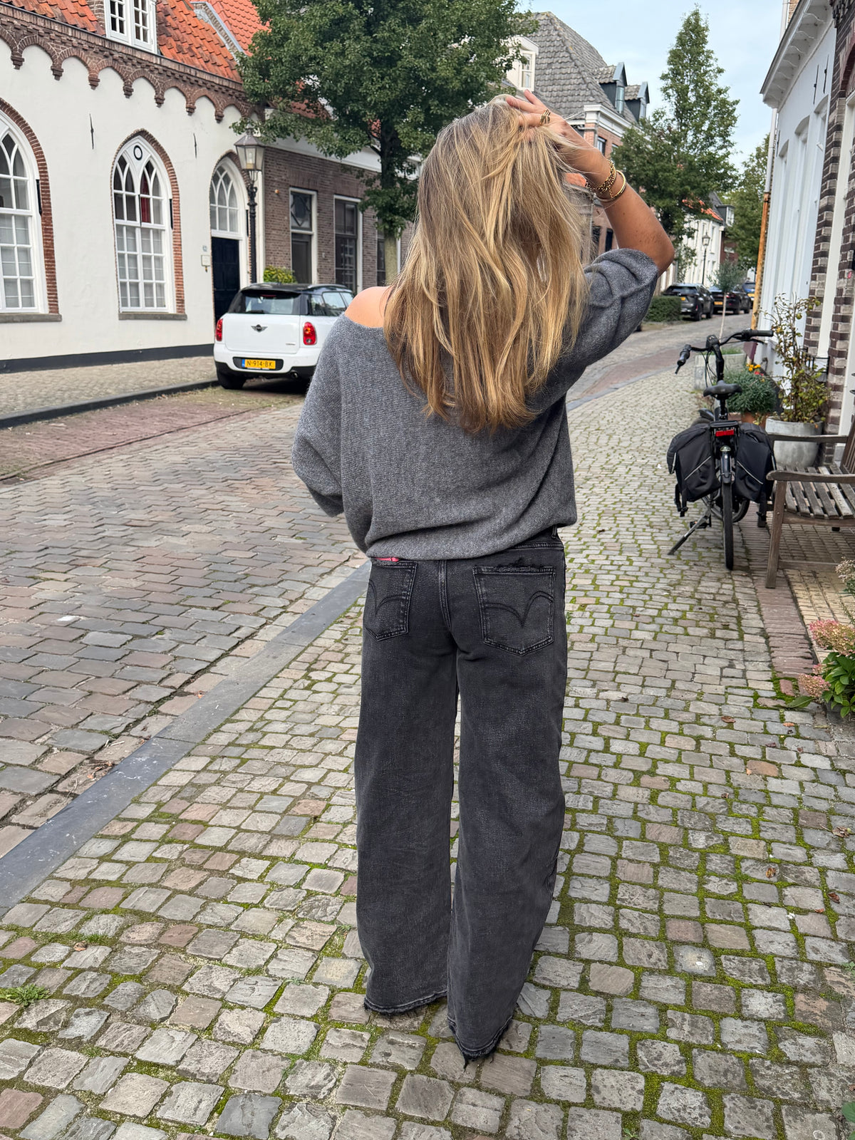 Jeans Elles Balloon Black voor dames