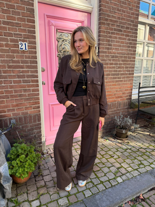 Jacket Garwin Button Brown voor dames