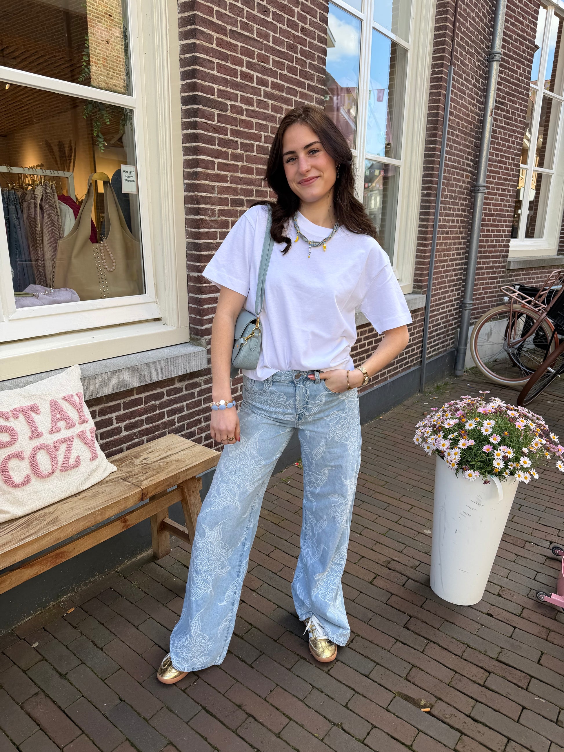 T-shirt Layla White voor dames