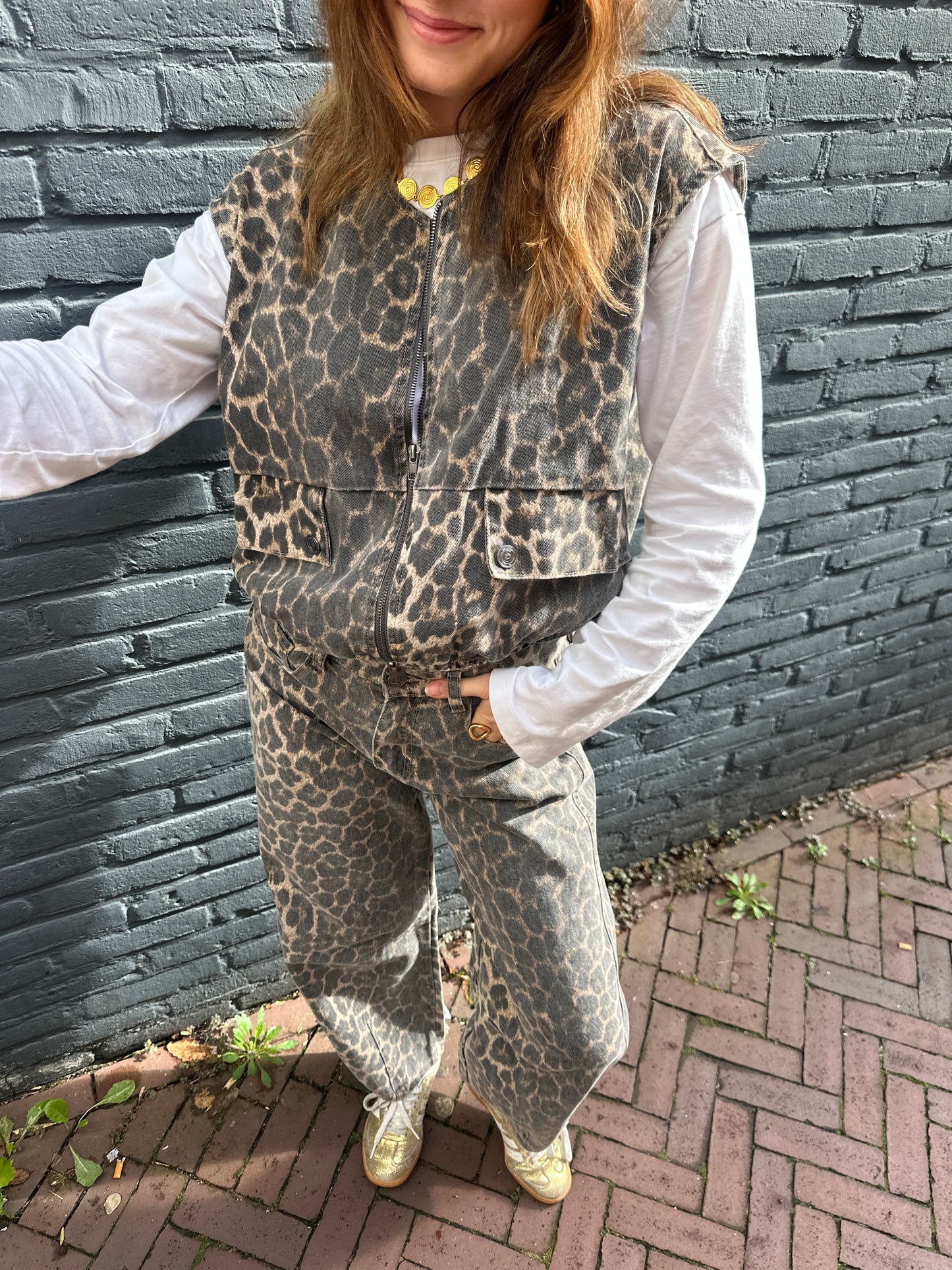 Gilet Garwin Zipper Leopard voor dames
