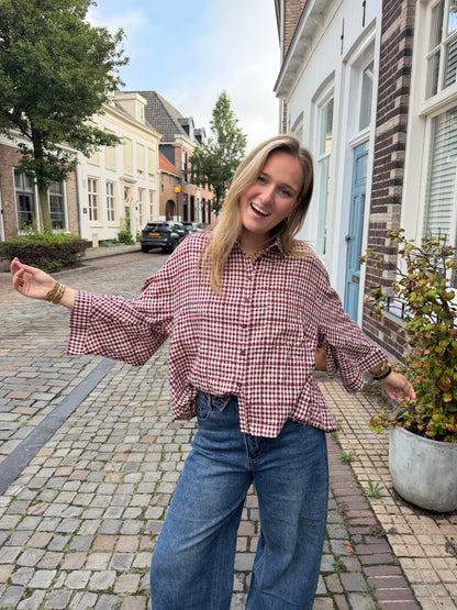 Blouse Riley Check Red voor dames