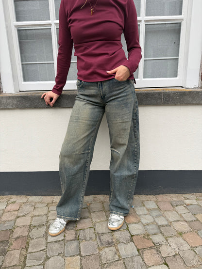 Jeans Elles Balloon Washed Blue voor dames