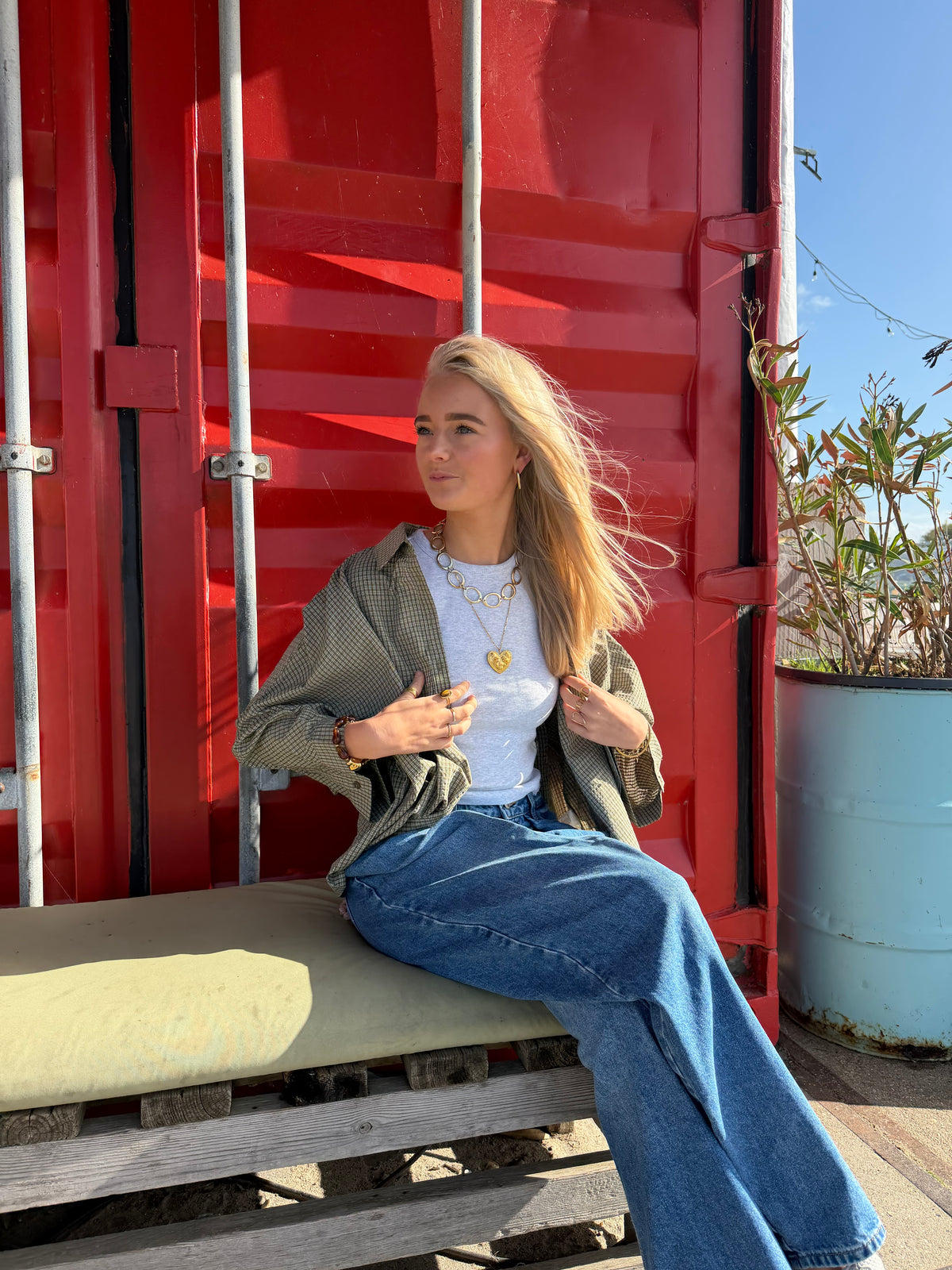 Blouse Sharon Check Green voor dames