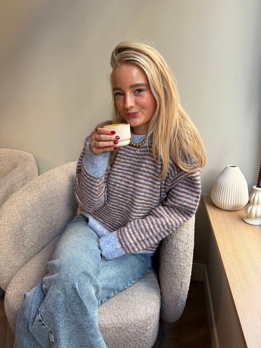 Knit Tina Stripe Blue voor dames