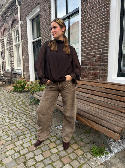 Jeans Elles Balloon Grey Brown voor dames
