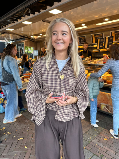 Blouse Riley Check Brown voor dames