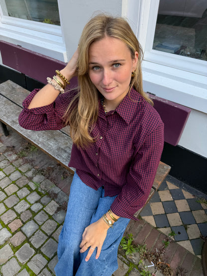 Blouse Ruby Check Bordeaux voor dames