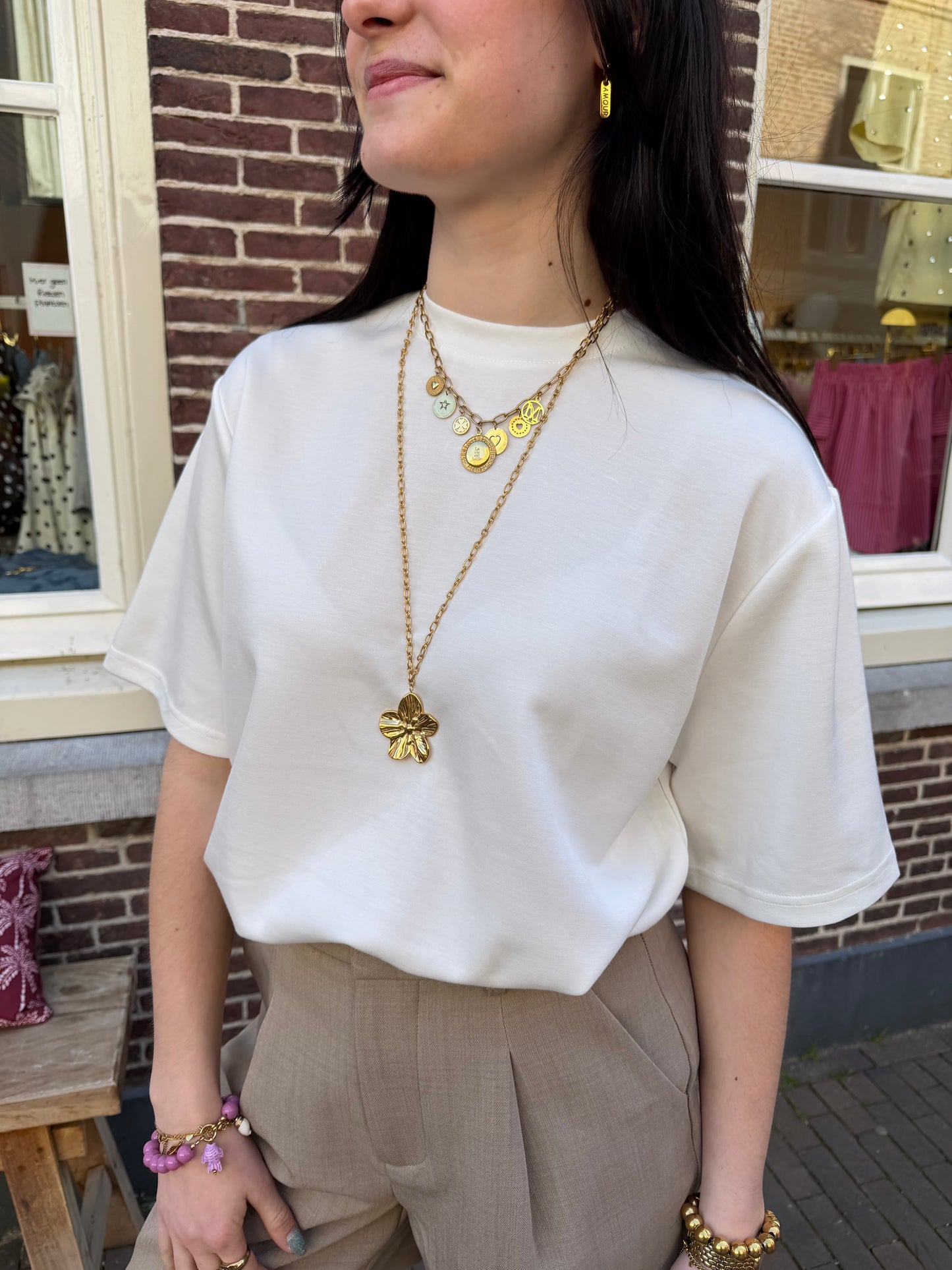 T-shirt Stef White voor dames