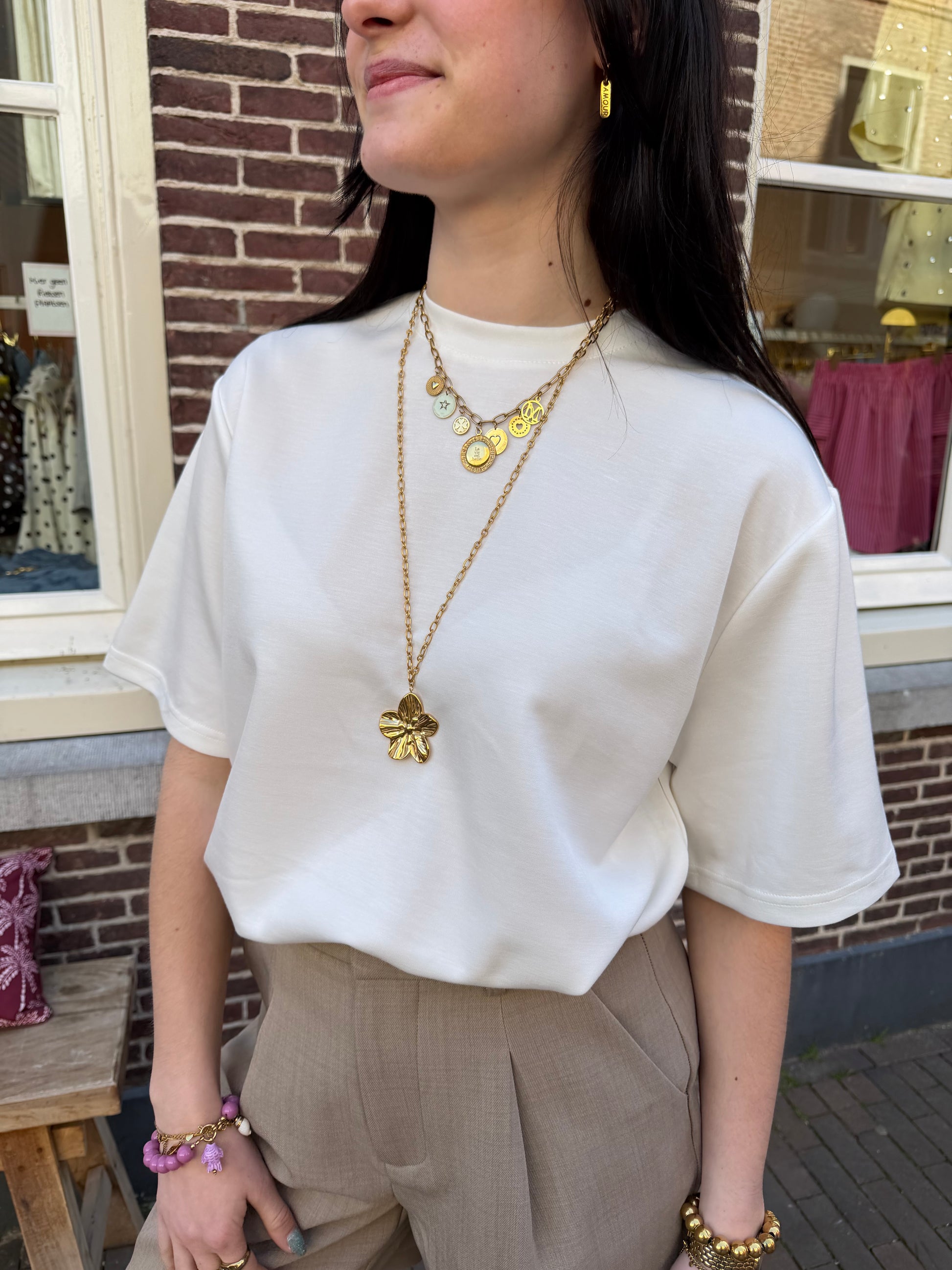 T-shirt Stef White voor dames