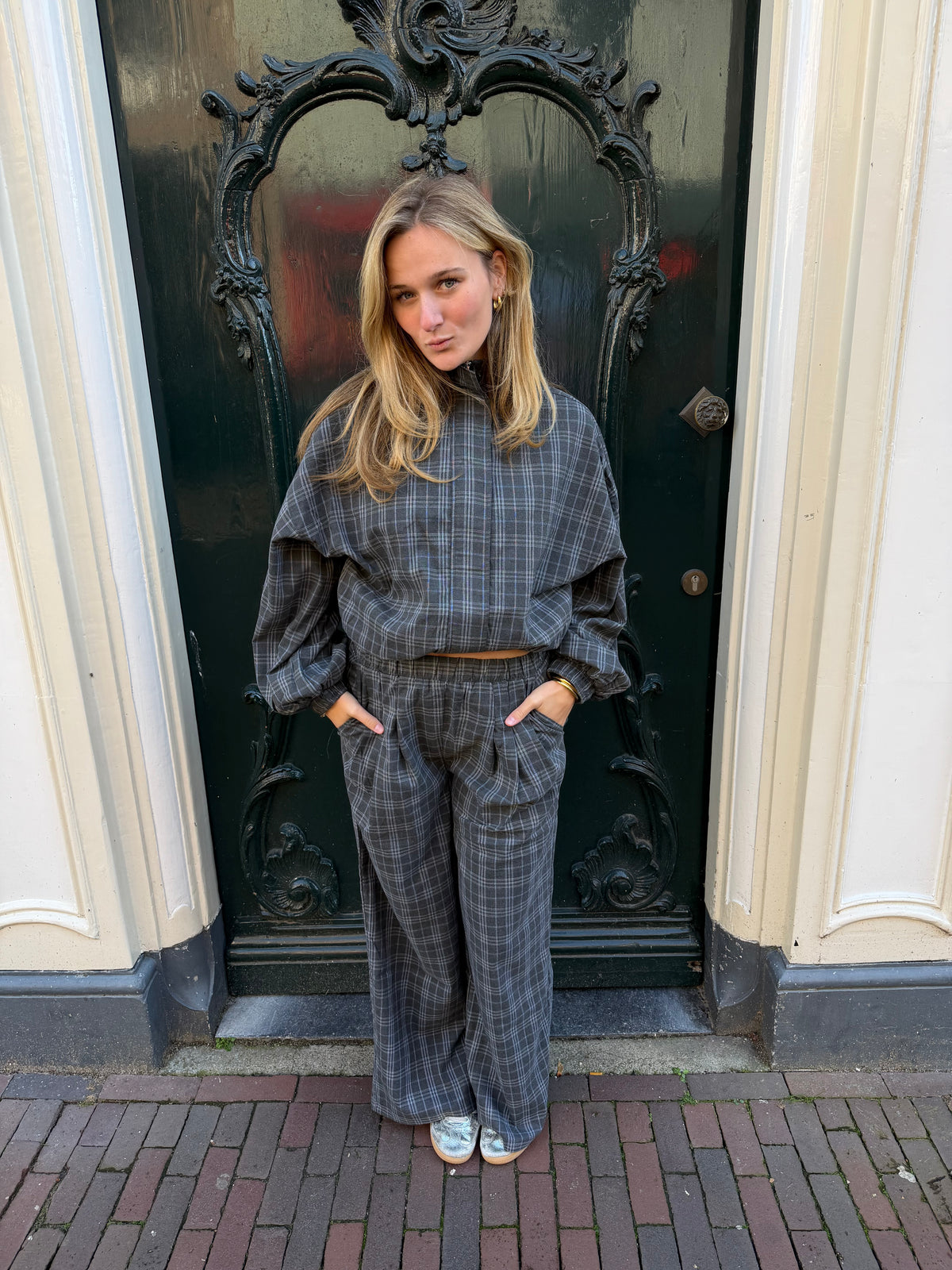 Pants Zoei Check Grey voor dames