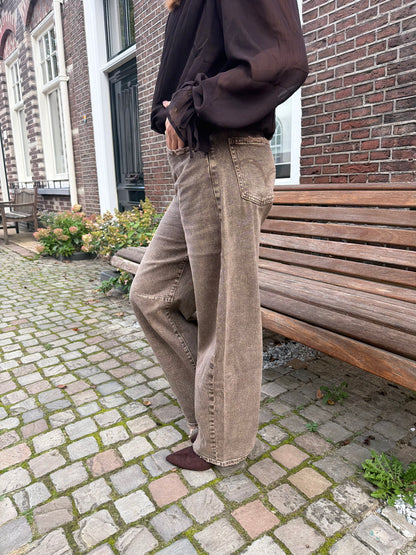 Jeans Elles Balloon Grey Brown voor dames