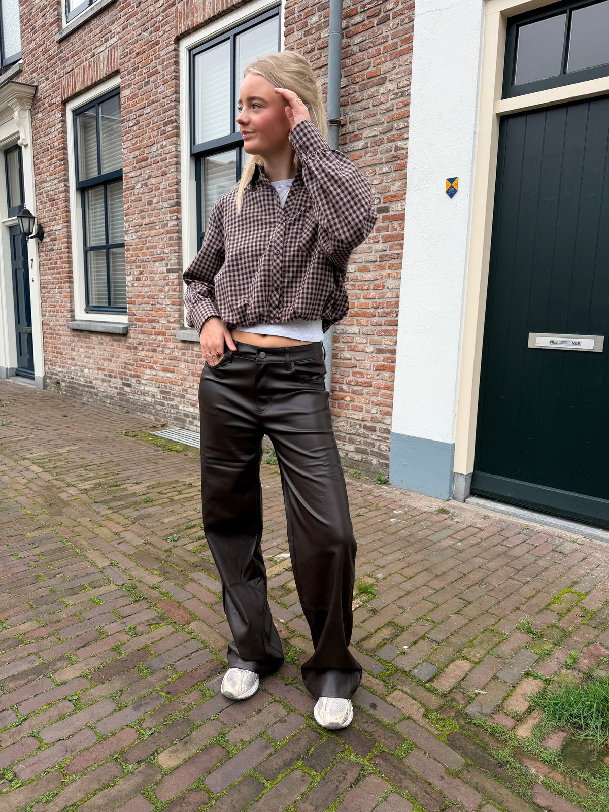 Blouse Noortje Check Brown voor dames