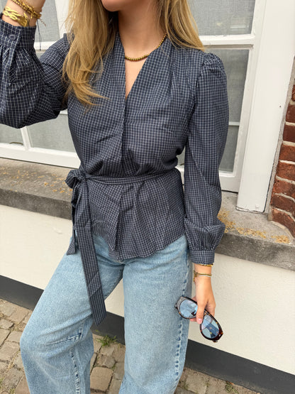 Blouse Jill Check Navy voor dames