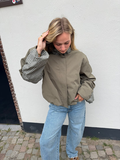 Jacket Wies Check Army Green voor dames