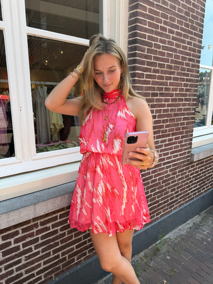 Dress Short Halter Pink voor dames