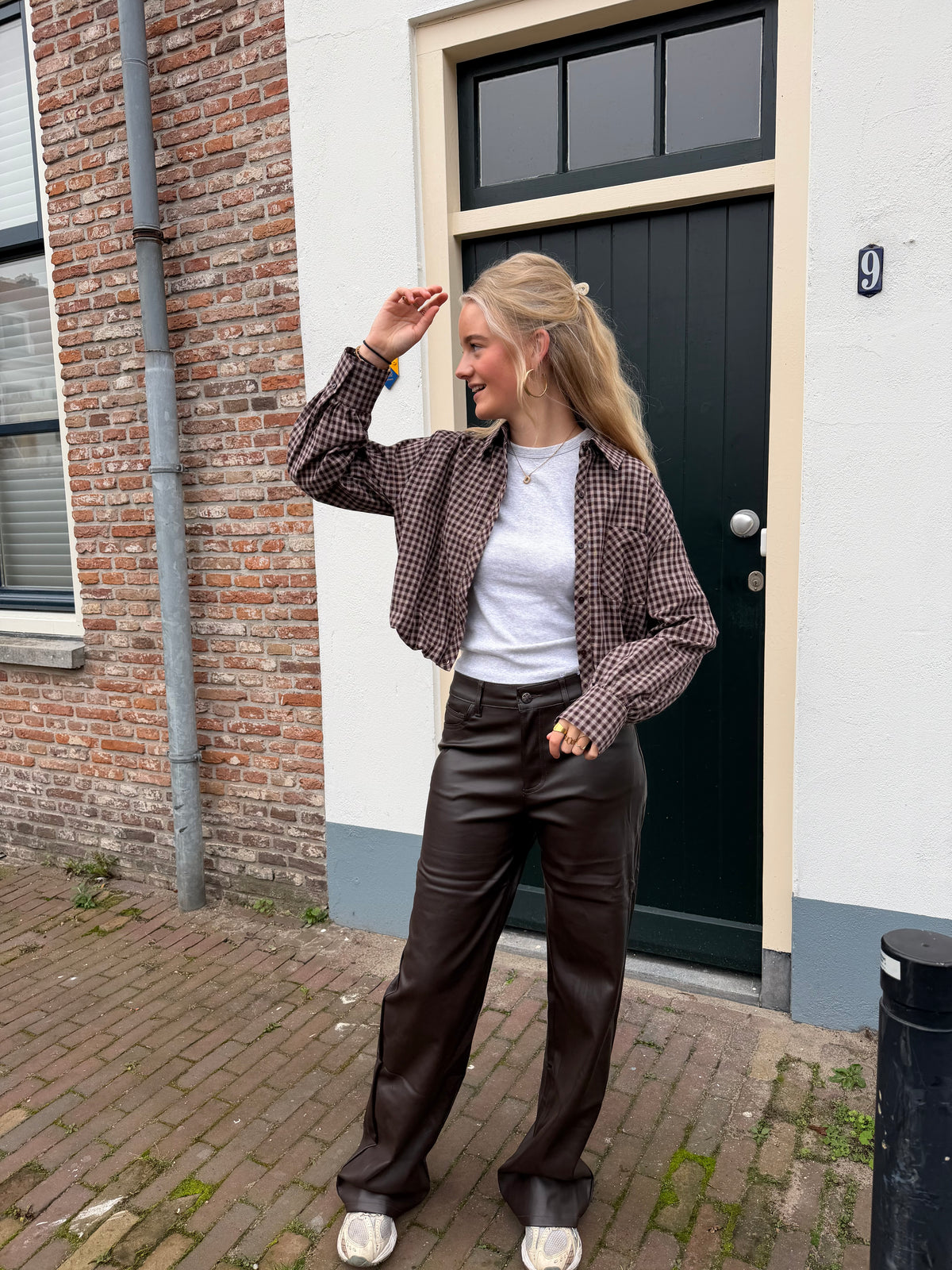 Blouse Noortje Check Brown voor dames