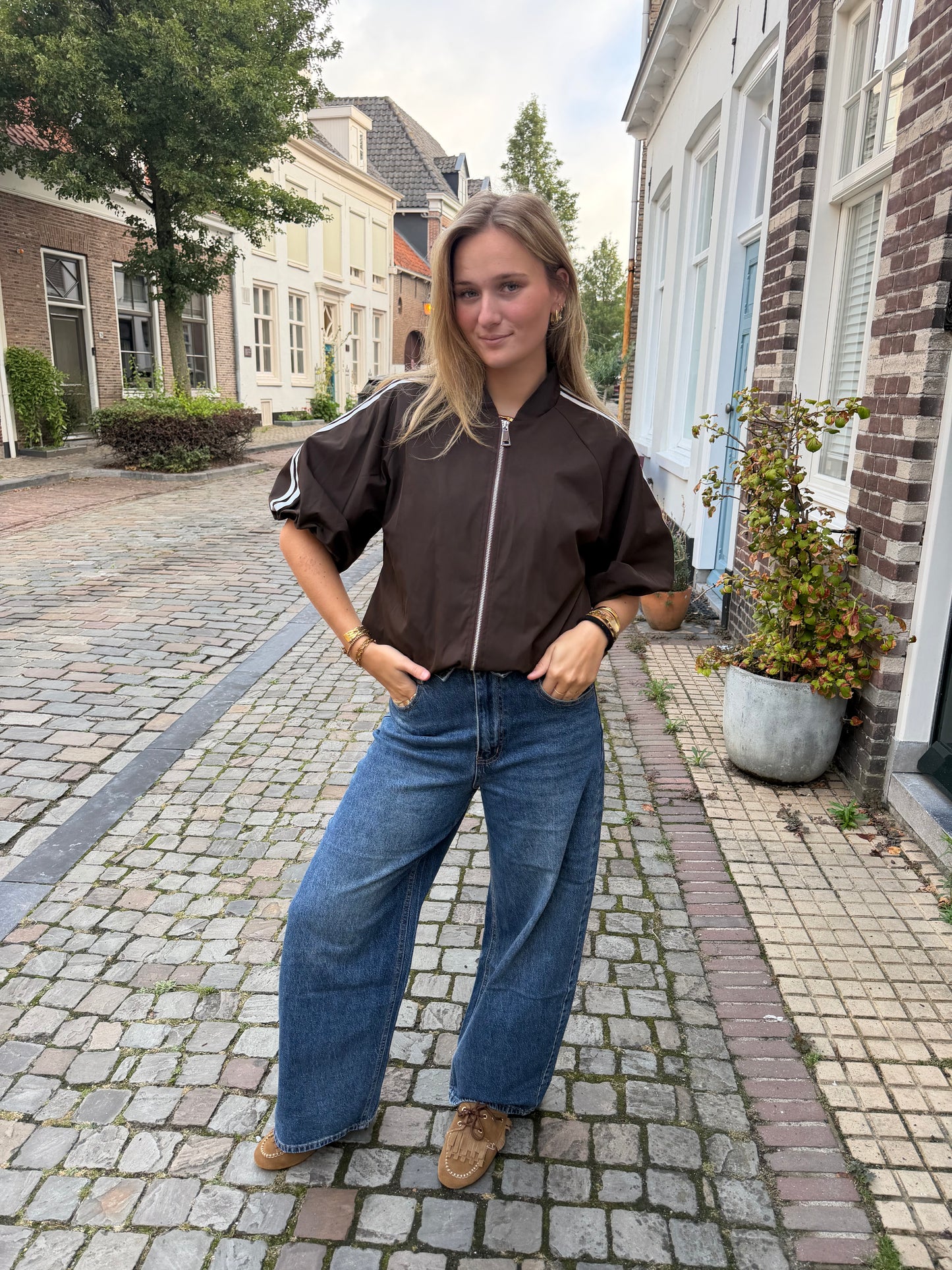 Jacket Marly Stripe Brown voor dames