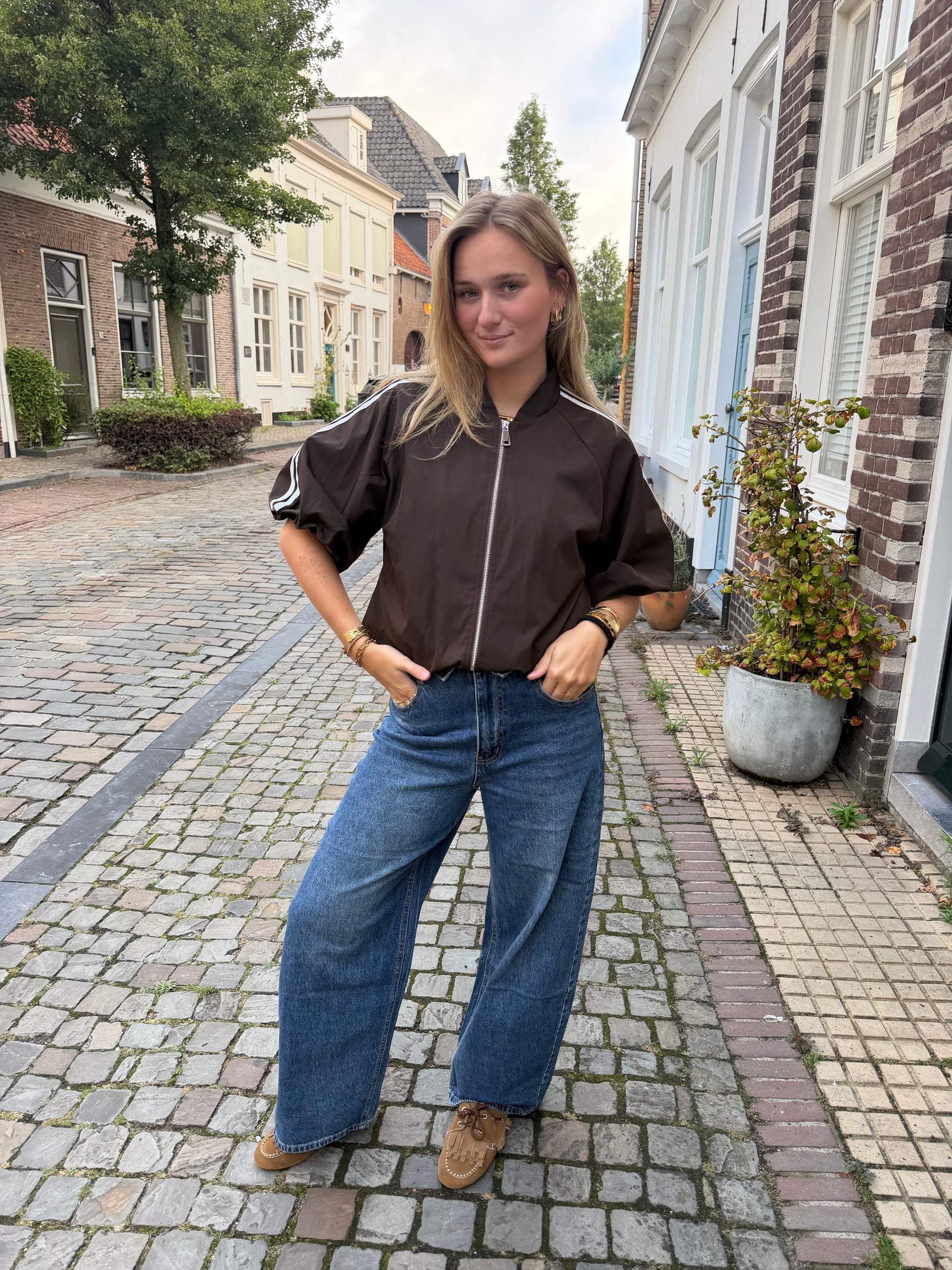 Jacket Marly Stripe Brown voor dames