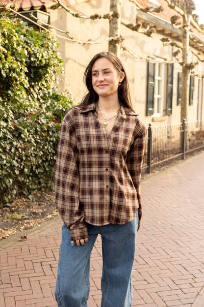 Blouse Carmen Bruin voor dames