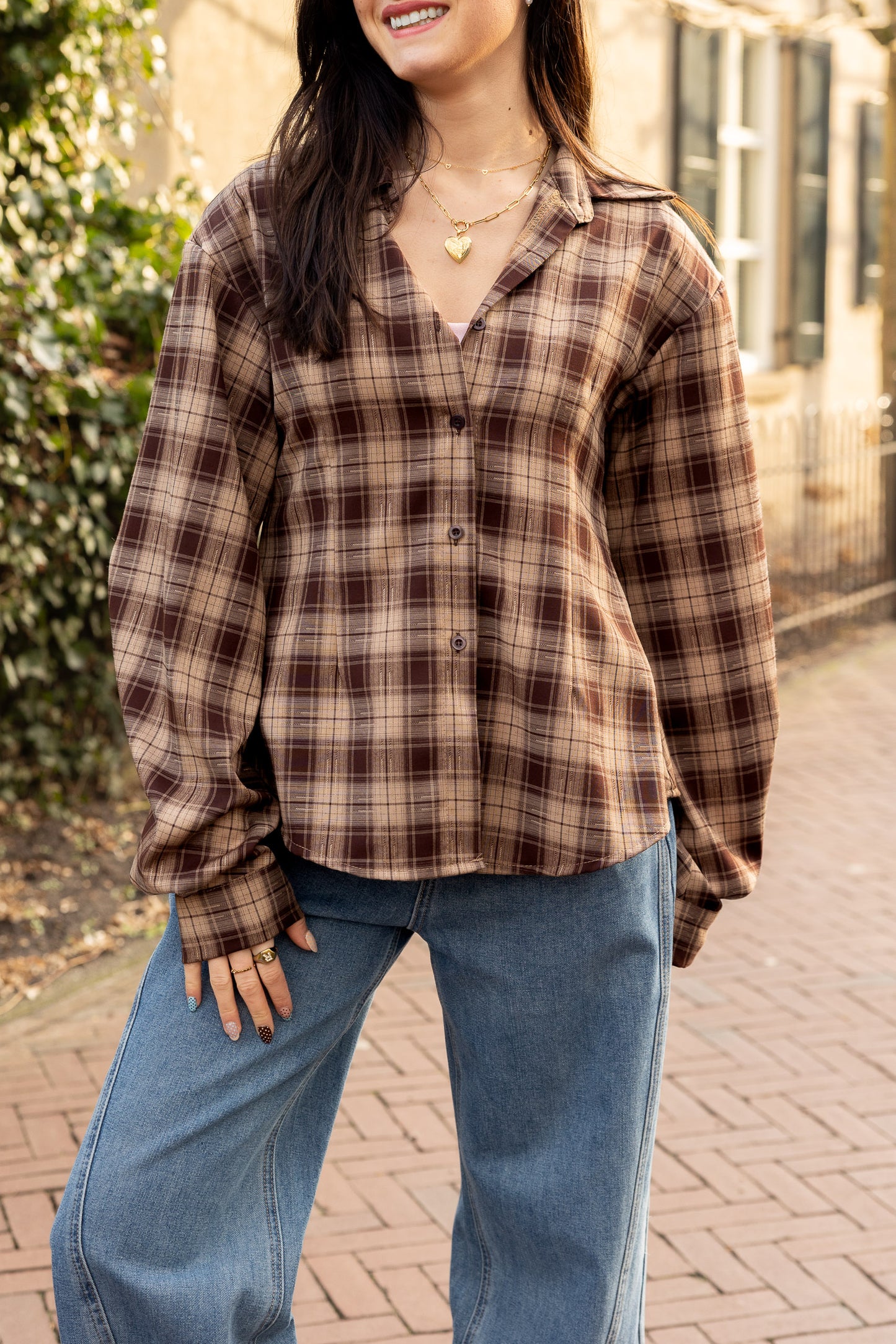 Blouse Carmen Bruin voor dames