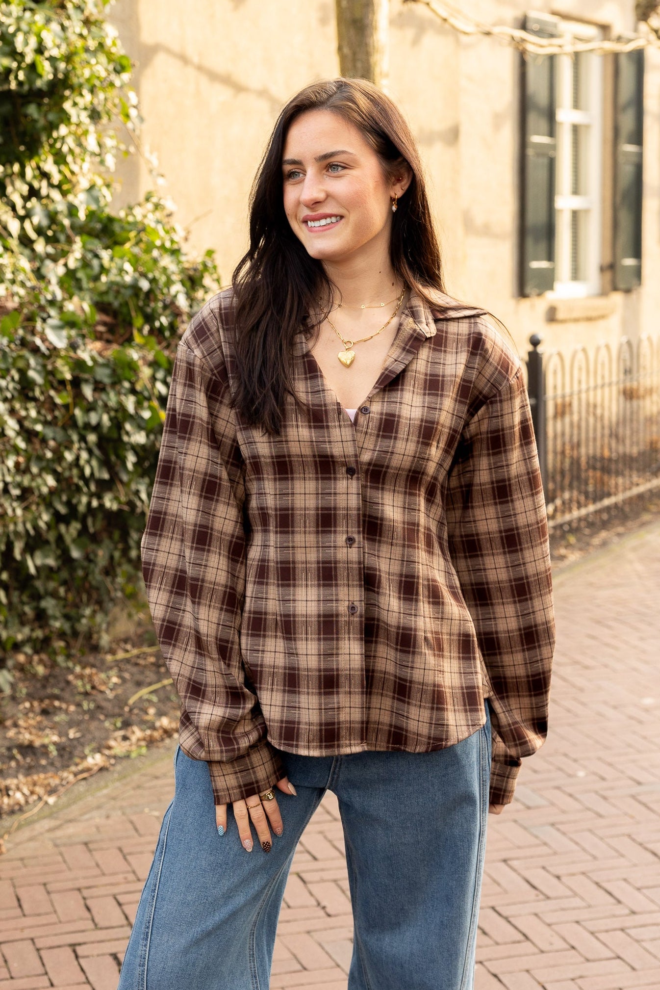 Blouse Carmen Bruin voor dames