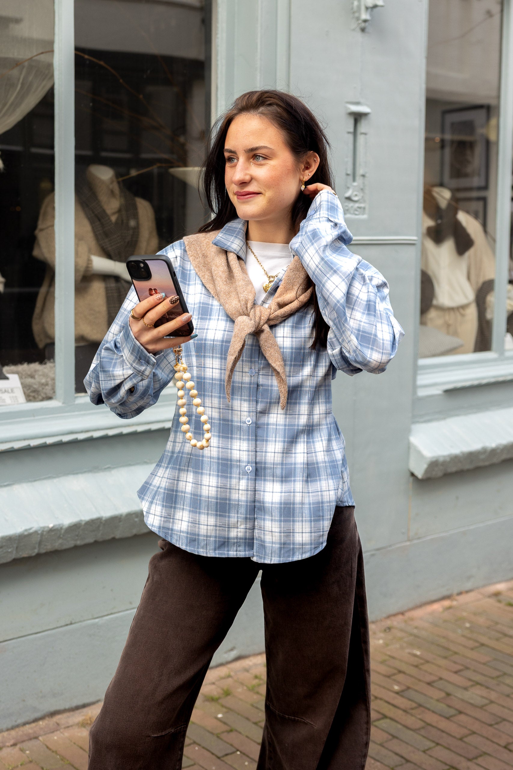 Blouse Carmen Lichtblauw voor dames