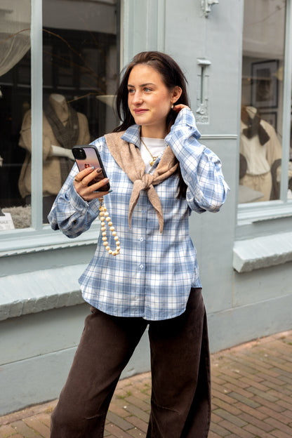 Blouse Carmen Lichtblauw voor dames