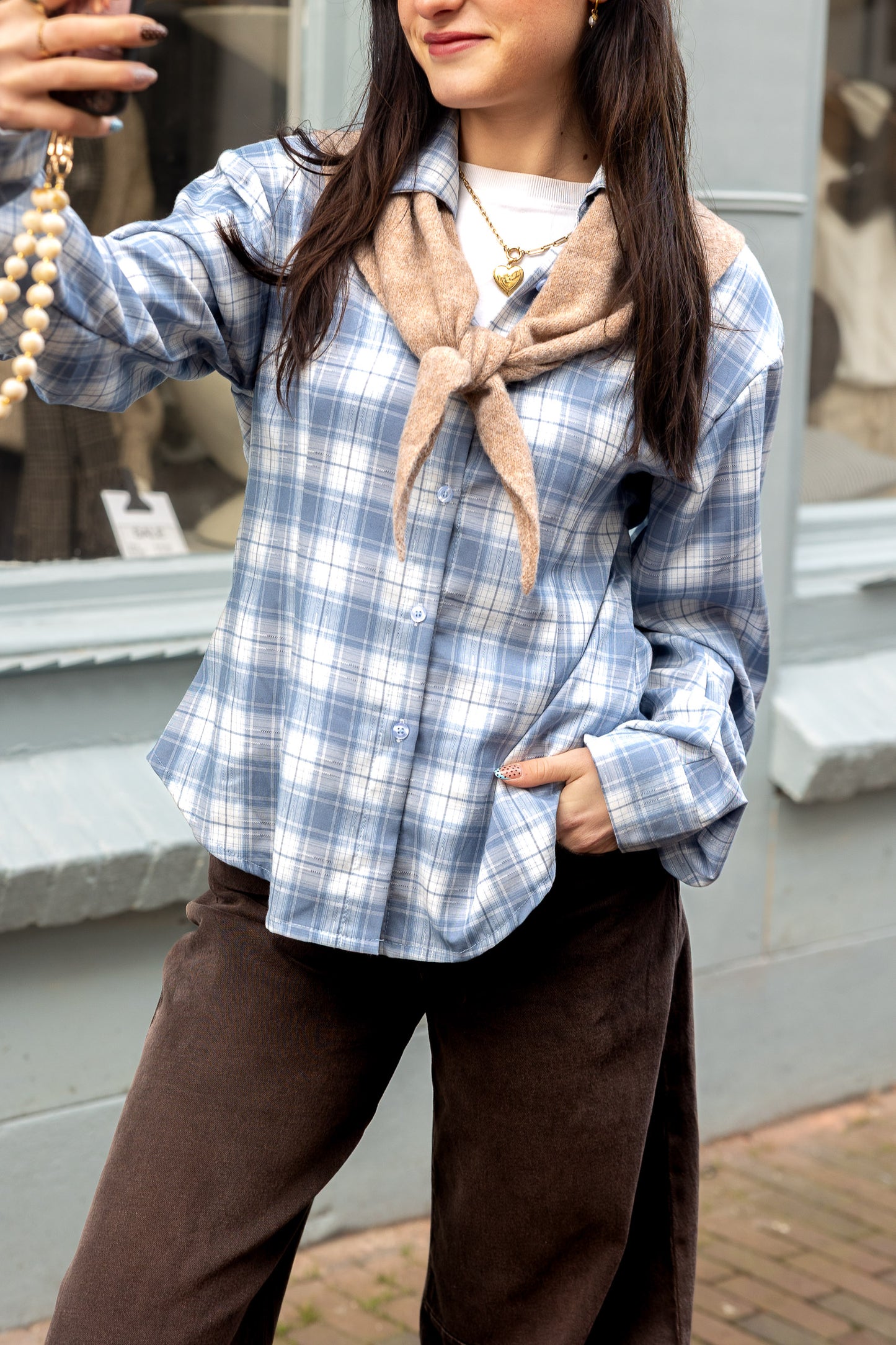 Blouse Carmen Lichtblauw voor dames