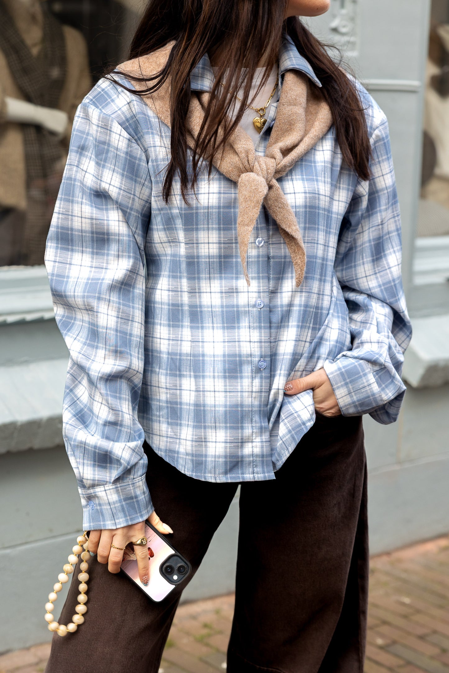 Blouse Carmen Lichtblauw voor dames