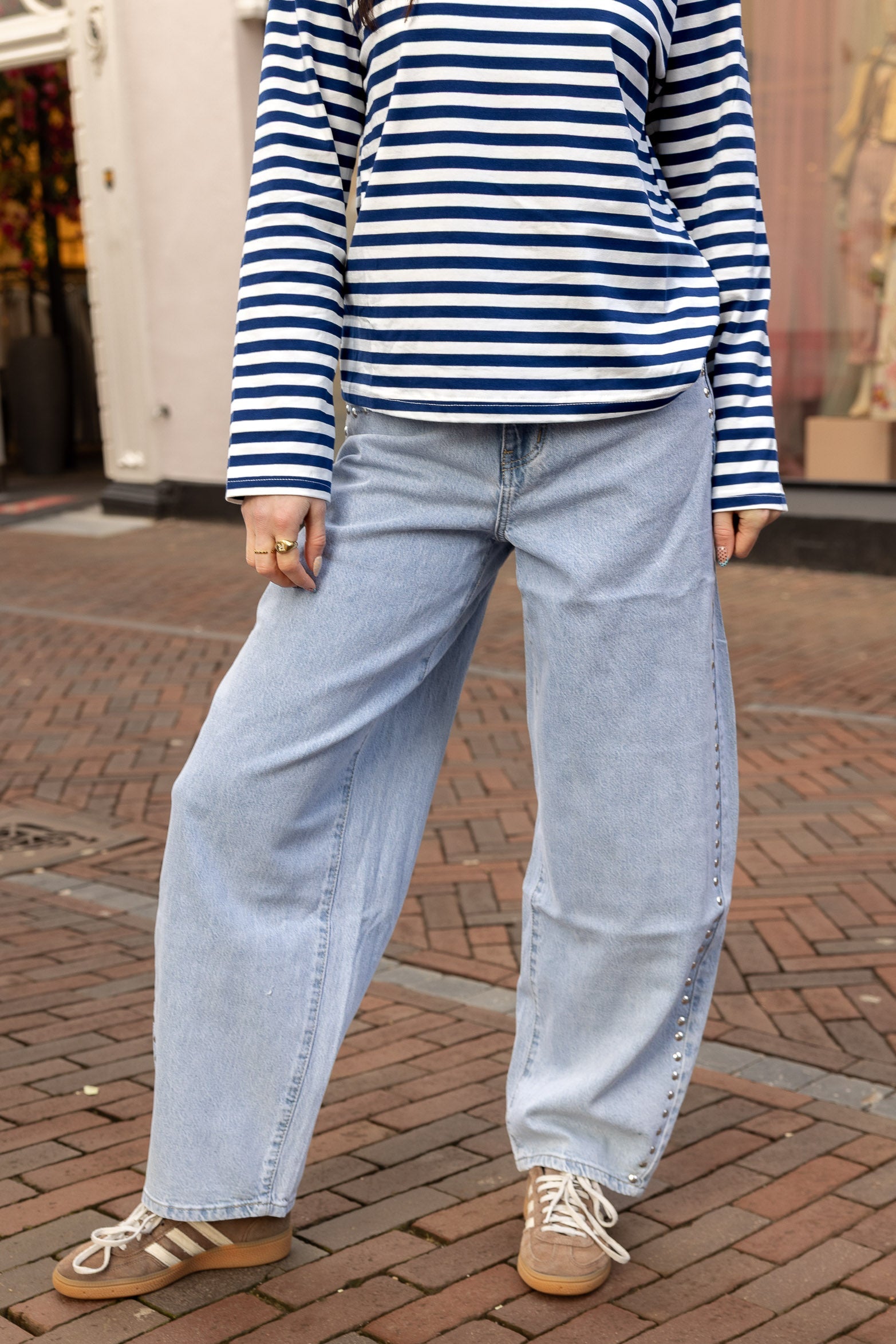 Jeans Studs Lichtblauw voor dames