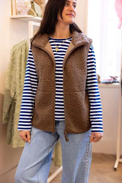 Gilet Teddy Taupe voor dames