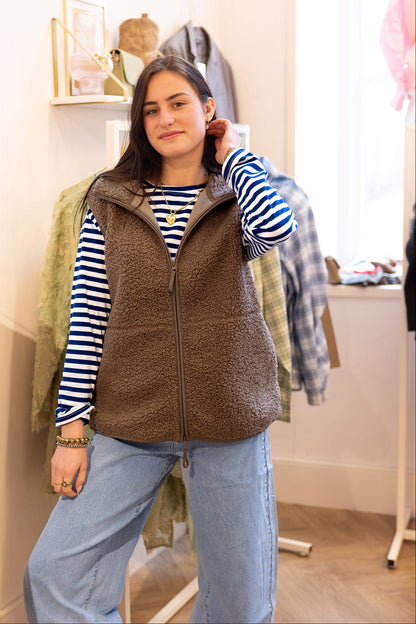 Gilet Teddy Taupe voor dames