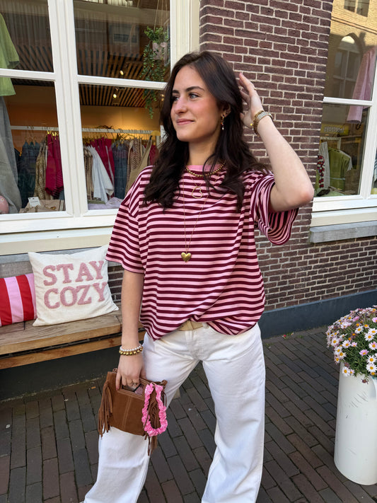 T-shirt Fien Bordeaux voor dames