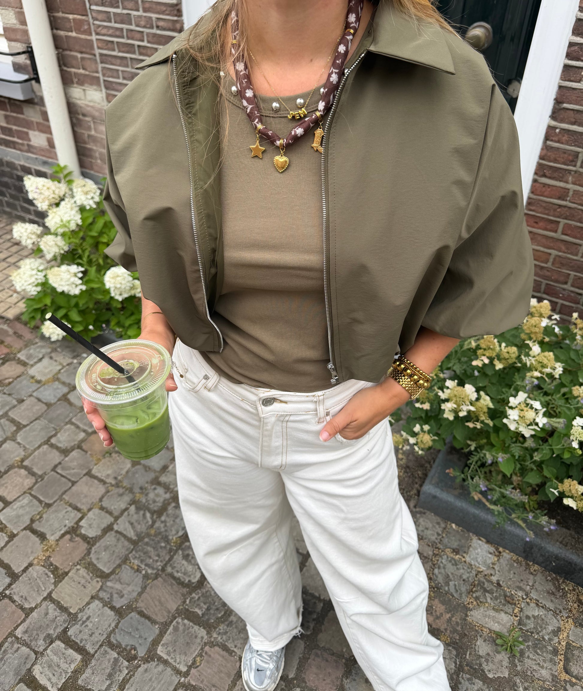 Jacket Nelly Army green voor dames