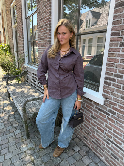 Blouse Bibi Check Brown voor dames