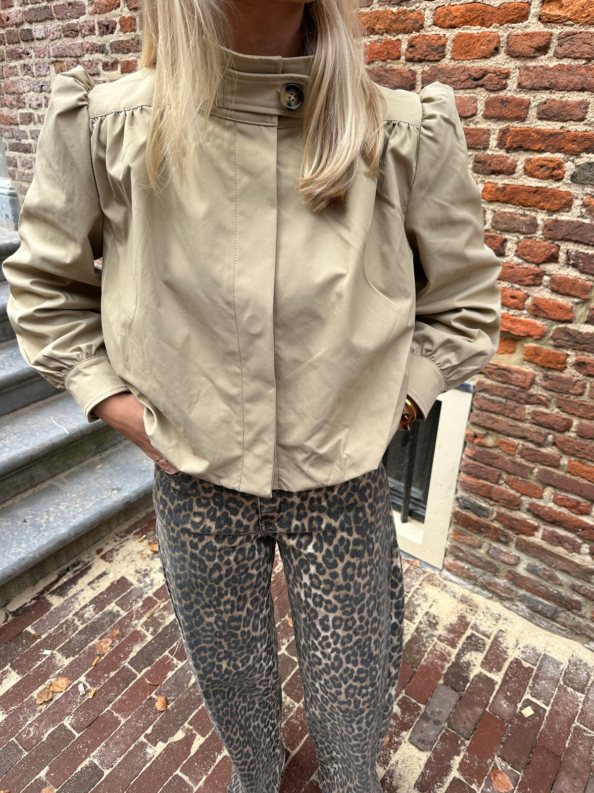 Jacket Nova High Neck Beige voor dames
