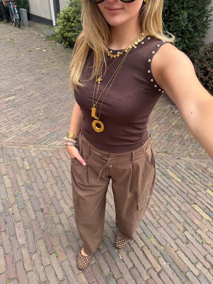 Top Studs Brown voor dames